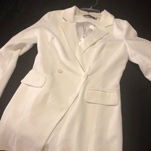 White Blazer playsuit